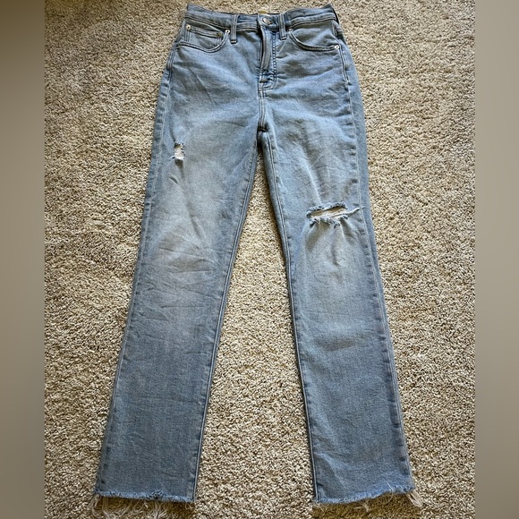 Madewell Women’s The Perfect Vintage Jean Distressed Raw Hem Light Wash Size 24 - Picture 1 of 11